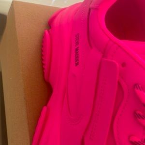 Neon pink sneakers